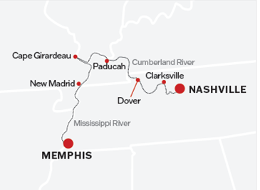 Map of memphis to nashville